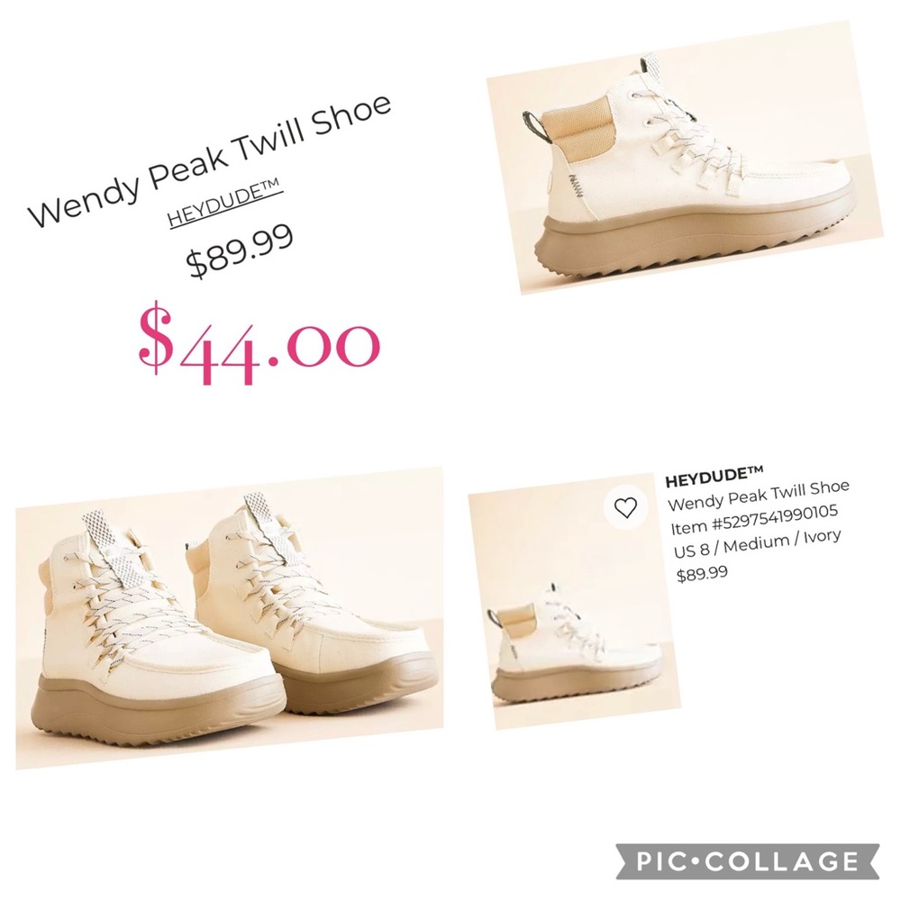 Hey Dude Women's Ivory Twill Shoes